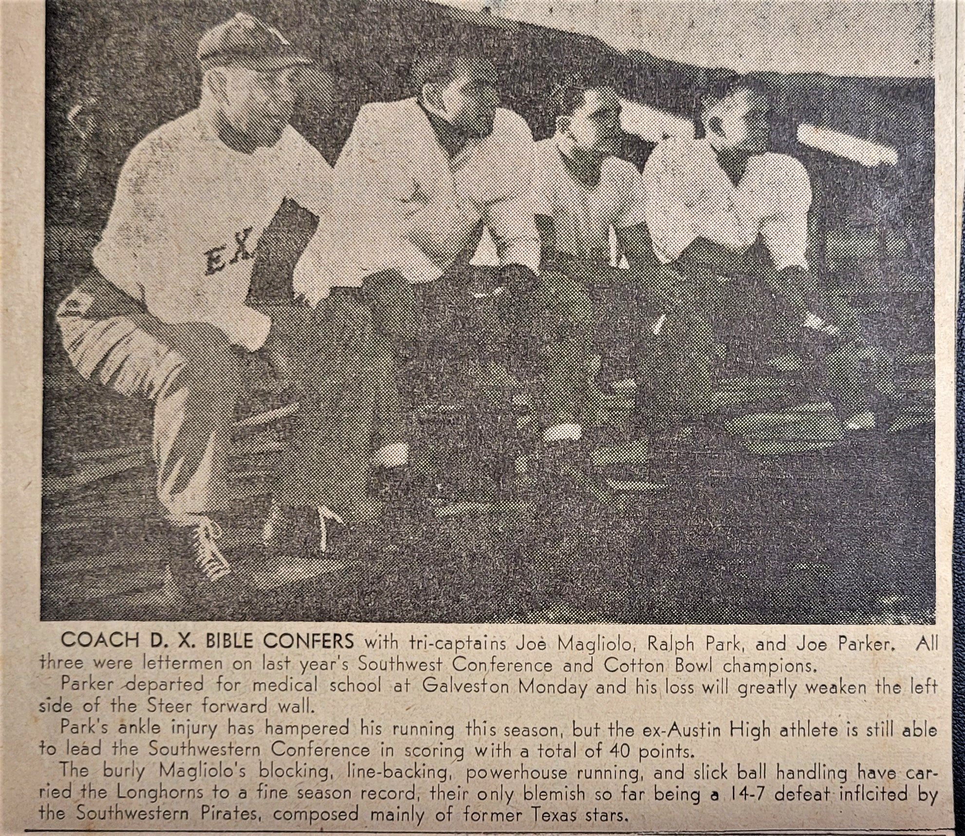 1943 Coach Bible, Joe Magliolo, Ralph Park and Joe Parker.jpg