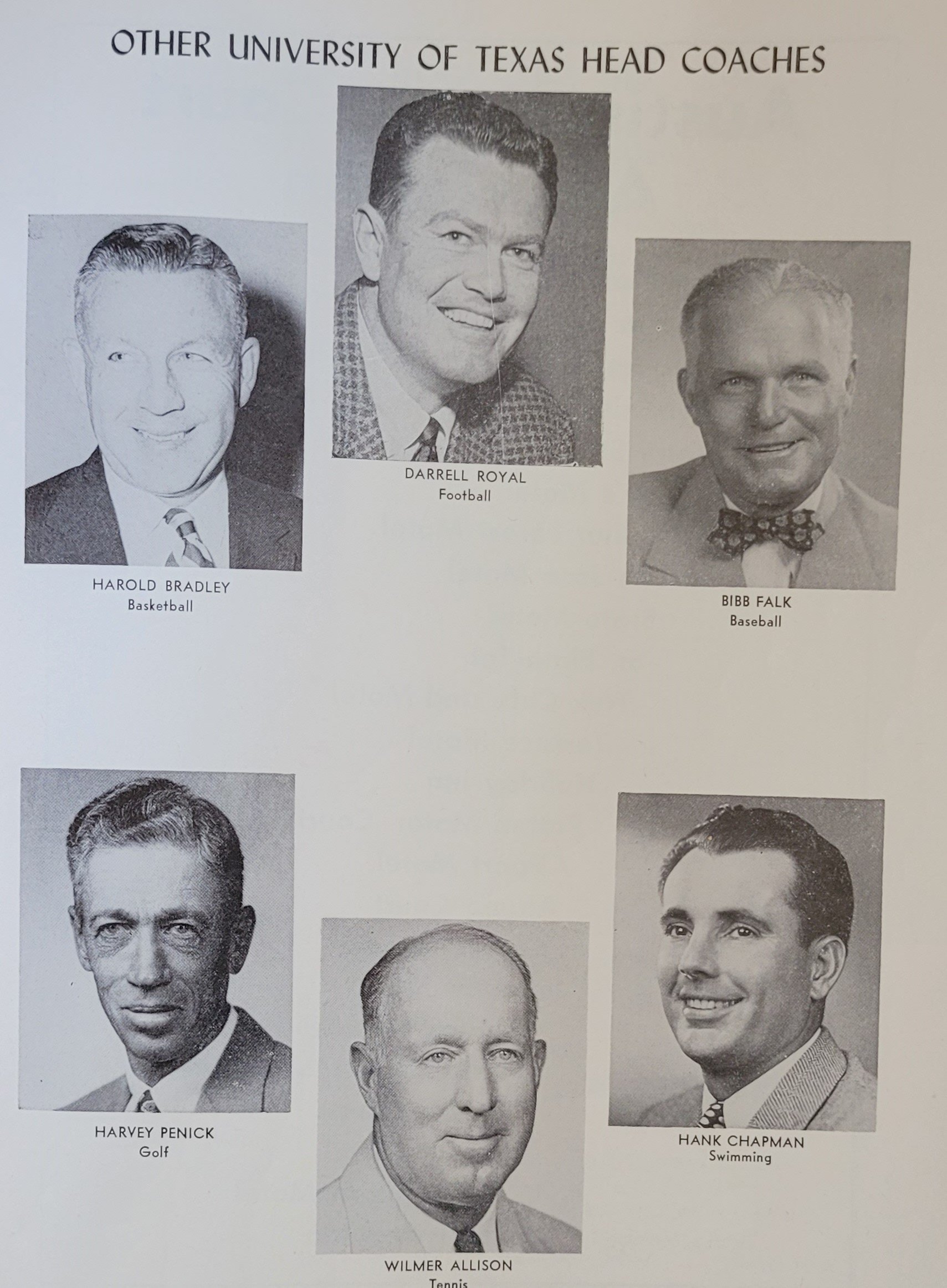 1960 Texas Relays Conradt -Bradley , royal, Falk, Penick, Allison, Chapman