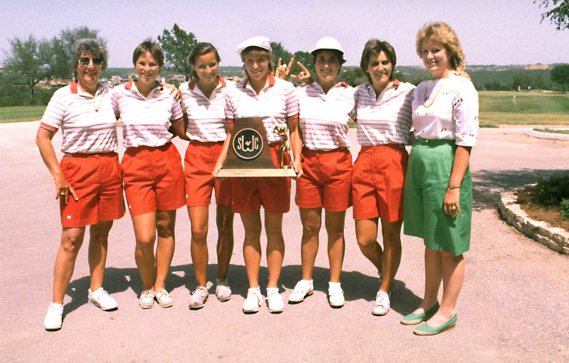  1984 Coach Debbie Greiner, Sherri Steinhauer ,Kim Shipman ,Lisa DePaulo ,Nancy Ledbetter,  Mgr Spangler. with Sherri Steinhauer 