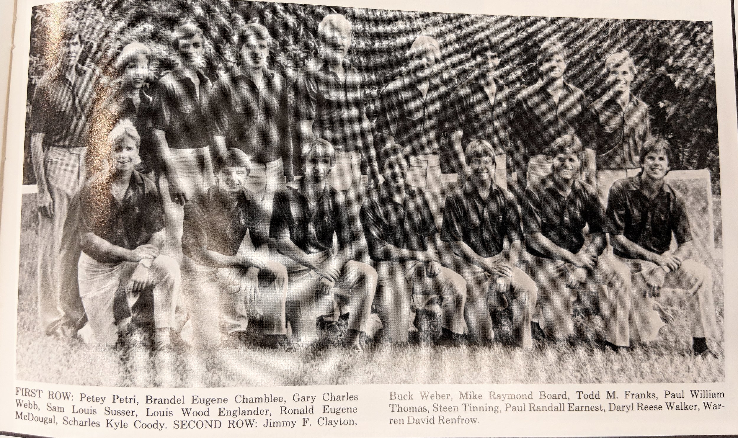  First Row; Petri, Chamblee, Webb, Susser, Englander, McDougal, Coody- Second row: Clayton, Weber, Board, Franks, Thomas, Tinning, Earnest, Walker, Renfrow   