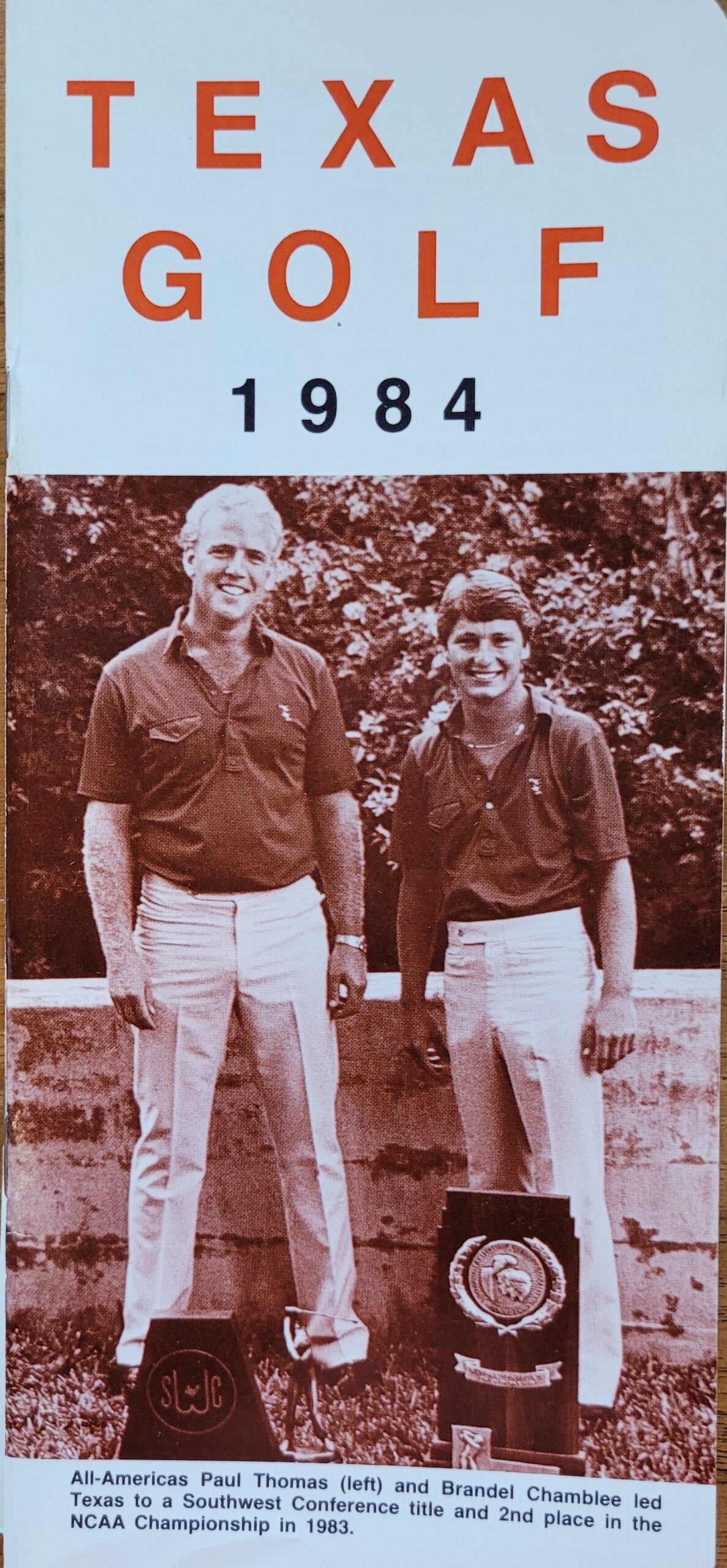 1984  men's golf 1984 men's golf Pat Thomas and Brandel Chambles.jpg