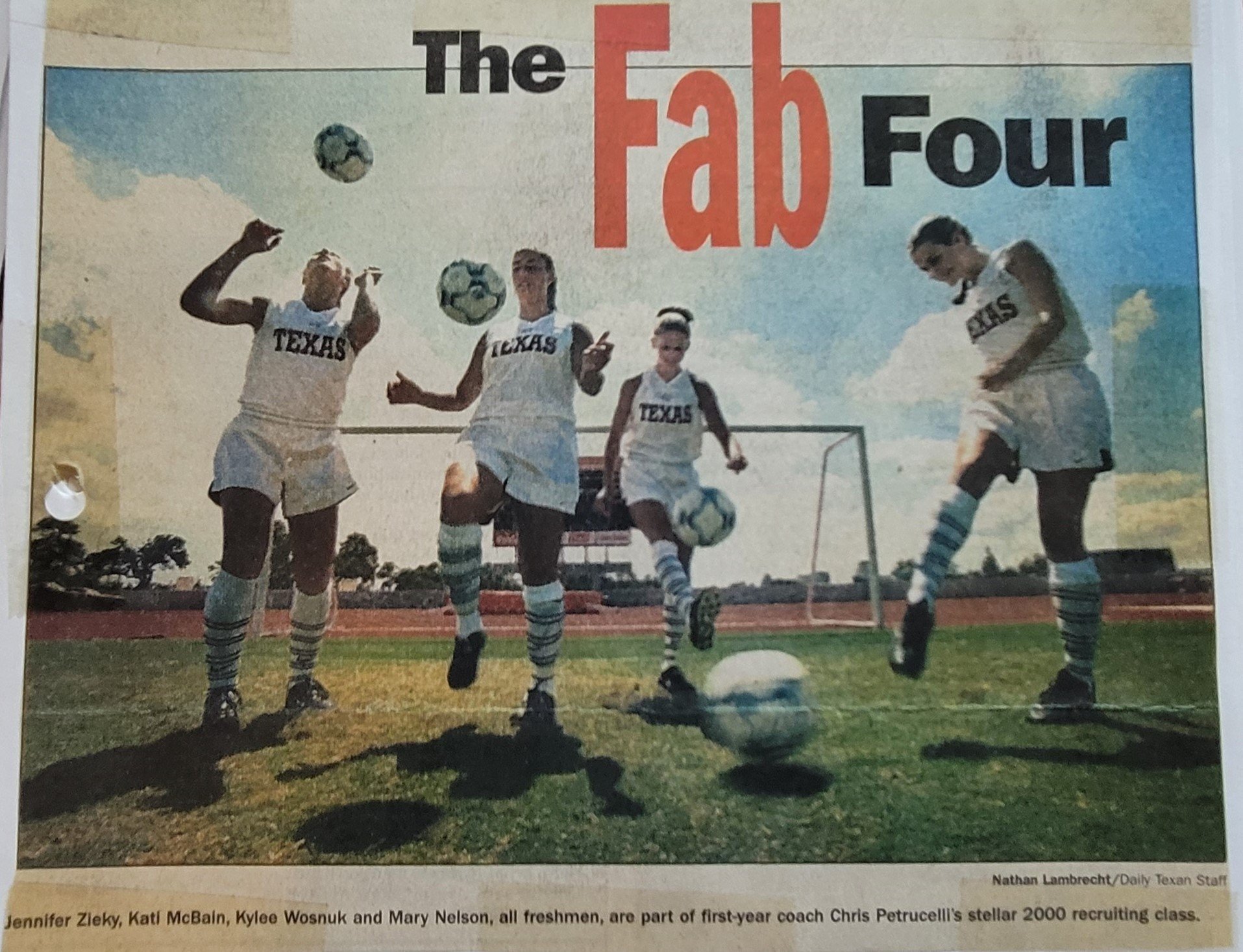 2000 soccer Jennifer Zieky, Kati McBain, Kylee Wosnuik, Mary Nelson