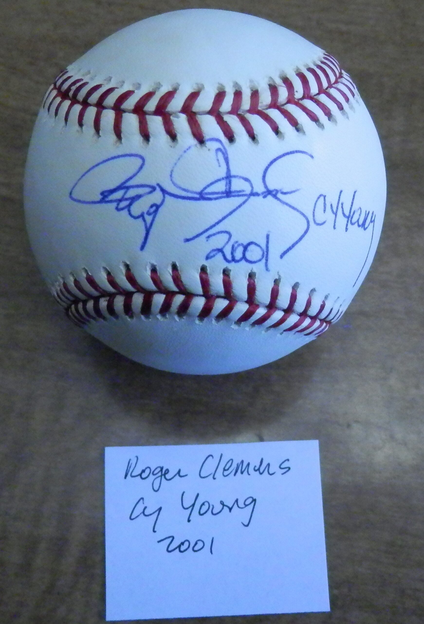 2001 Roger Clemens Cy Youngbaseballs  (3).JPG