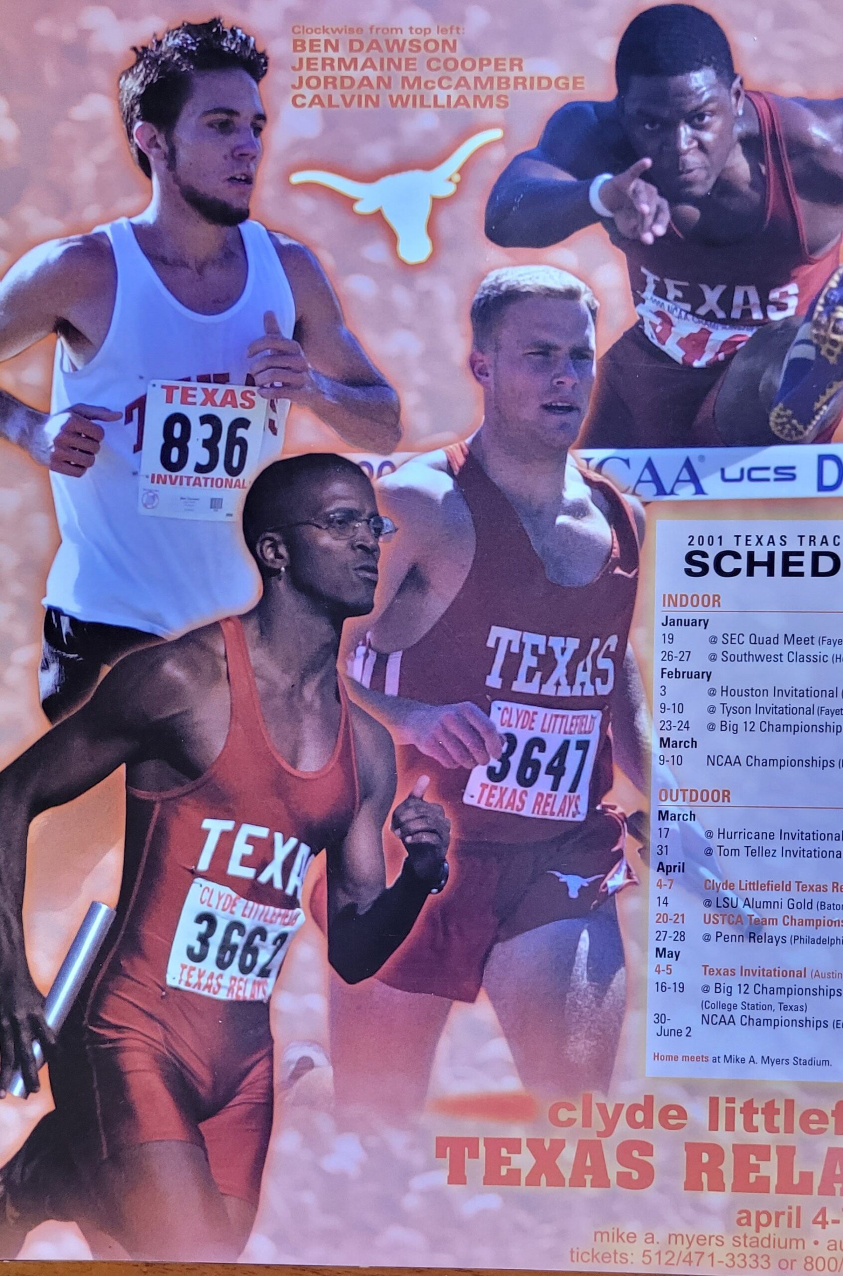 2001 men's track  (Ben Dawson, Jermaine Cooper, Jordan McCombridge, Calvin Williams