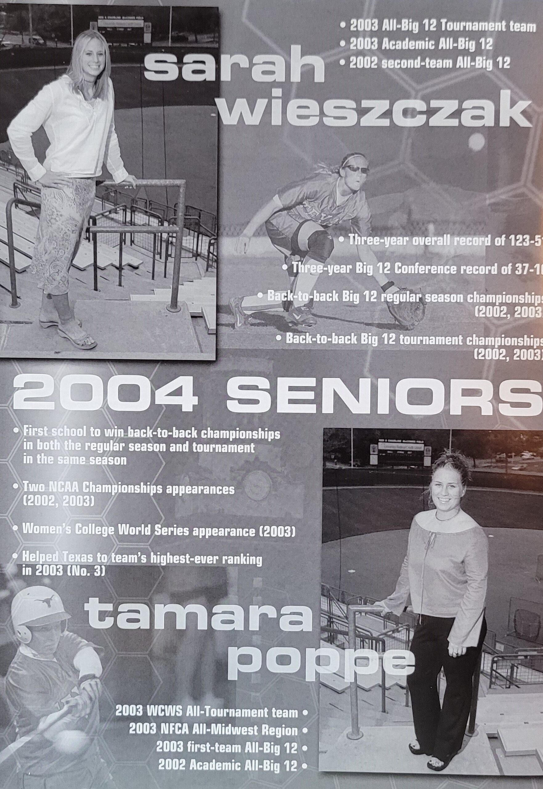 2004 softball Sarah Wieszczak, Tamara Poppe.jpg