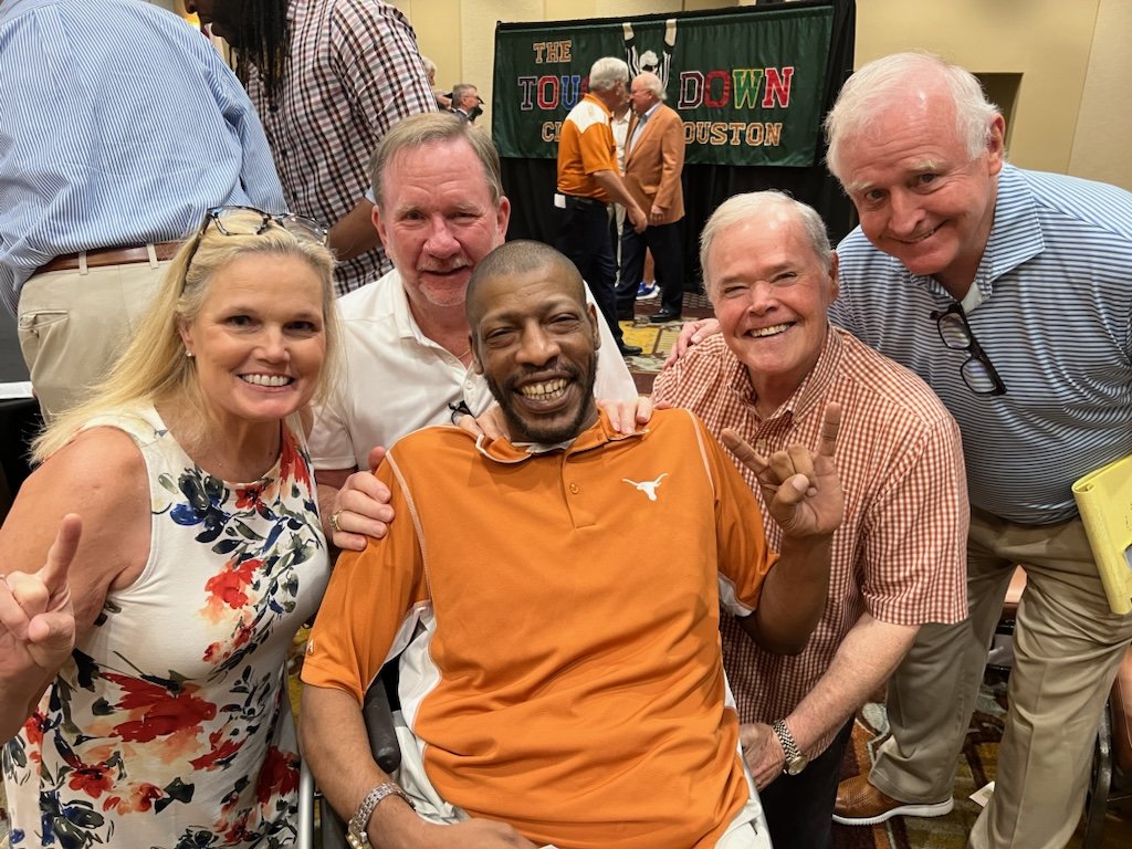  May 2024 Houston Touchdown Club Beth Coblentz, Jim Kay, Billy Dale, Kirk Bohls , and Tyres Dickson 