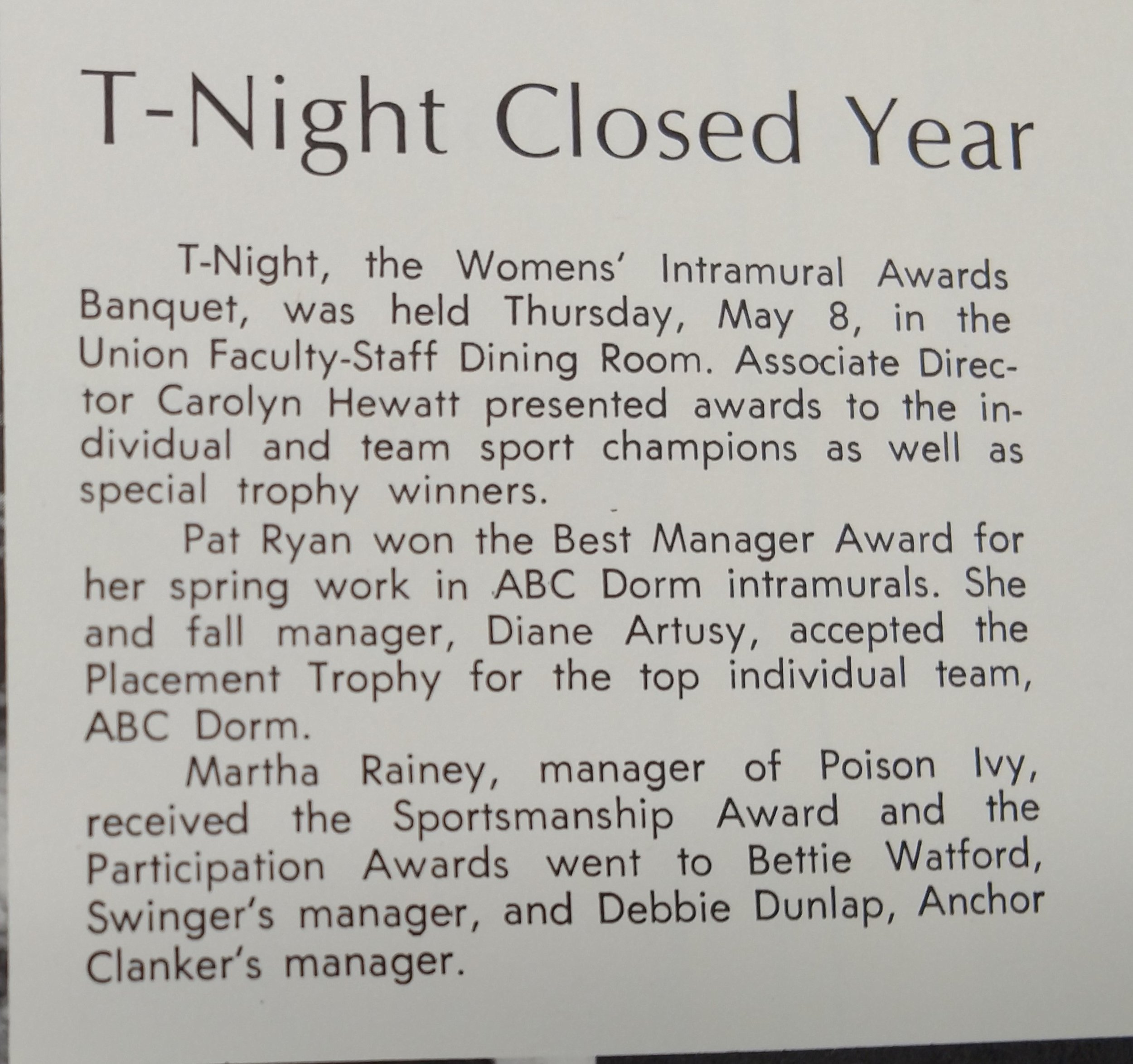 1969 Awards Banquet